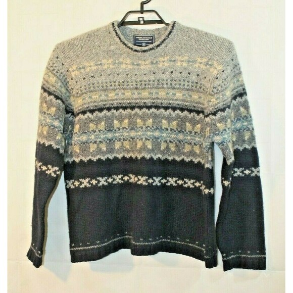 American Eagle Outfitters Vintage 100% Scottish Wool Pullover Sweater Size L - Picture 2 of 5